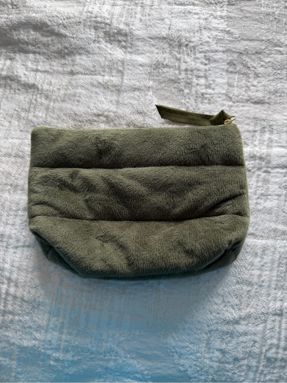 NWOT Plush Olive Green Clutch